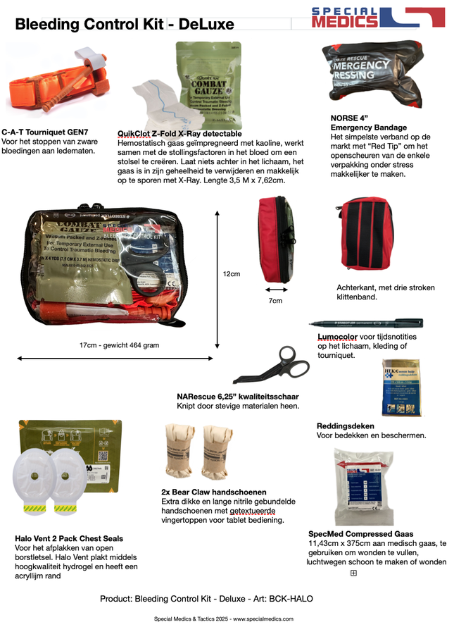 Bleeding Control Kit - DeLuxe - HaloVent