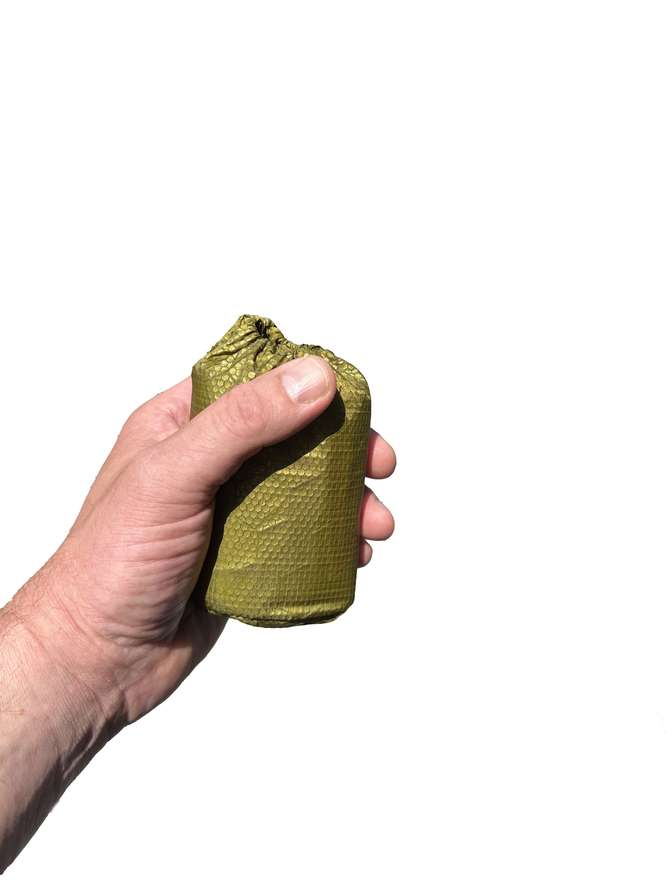 Emergency Sleeping Bag hand
